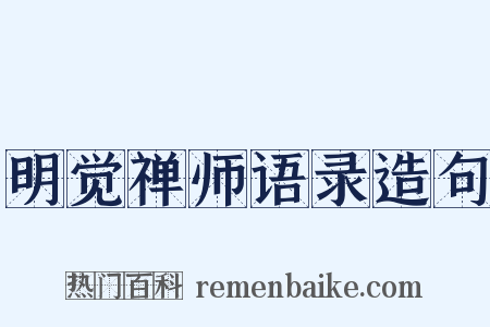 明觉禅师语录造句是什么意思的图片